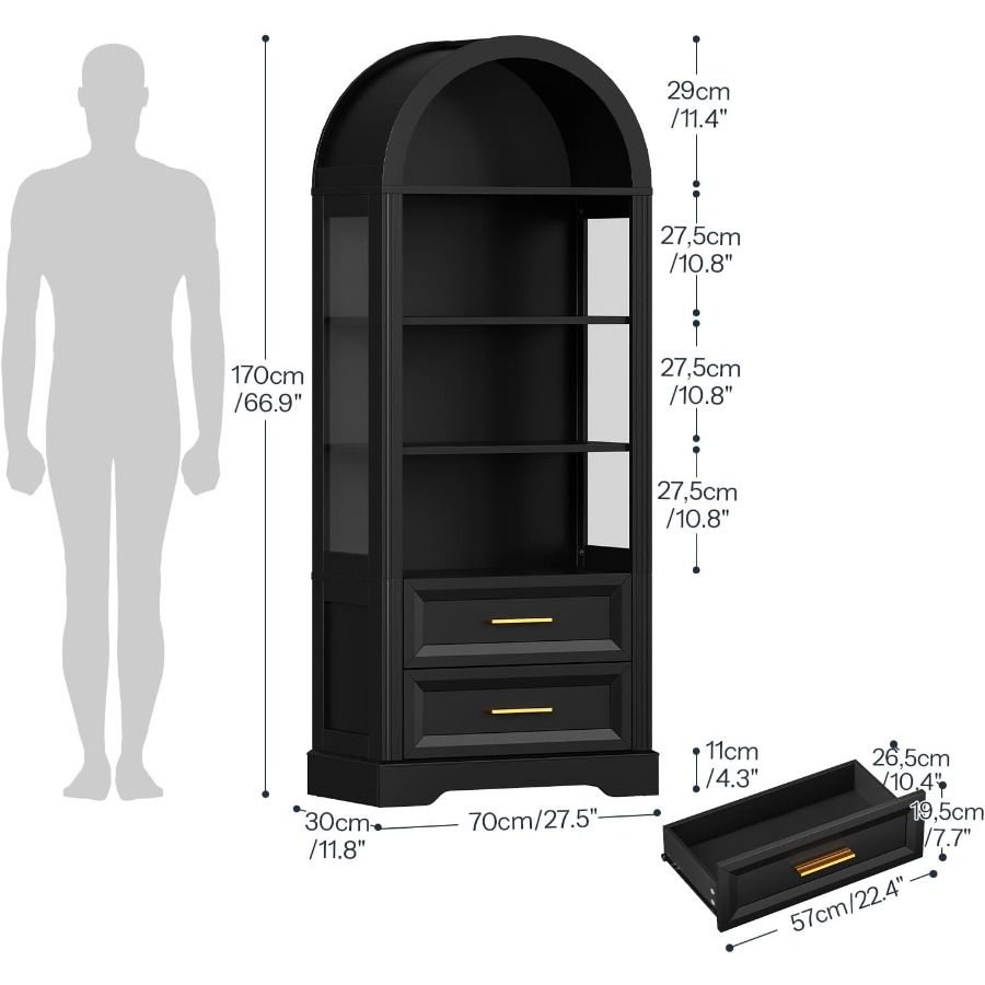 Display Cabinet, Tall Arched B - Books 评论和价格